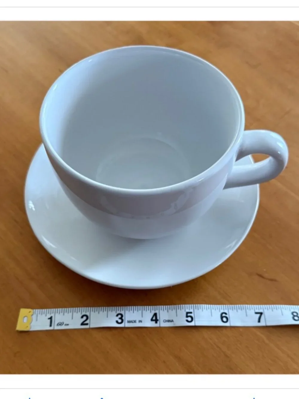 Oversized Coffee Cup with Saucer White for Serving Decor Crafting Minimalist New